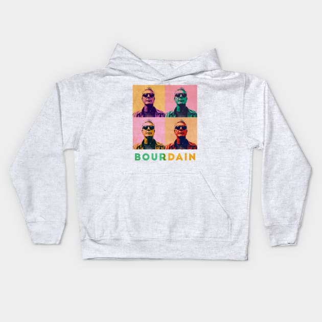 Anthony Bourdain pop art Kids Hoodie by Mollie